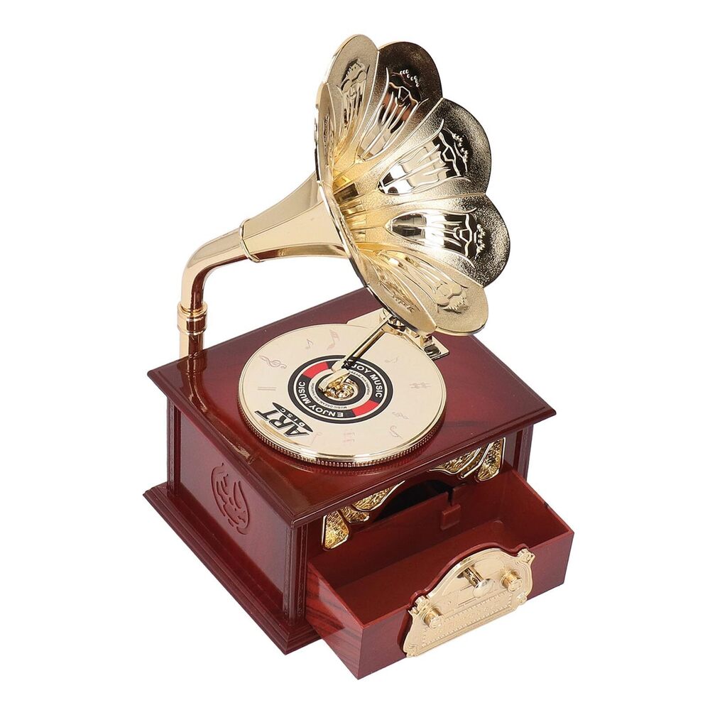 3276 Vintage Record Player, Brown Gramophone Record Player Gramophone Music